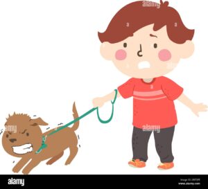 illustration-of-a-worried-kid-boy-pulling-his-angry-dog-on-leash-2B57JFE